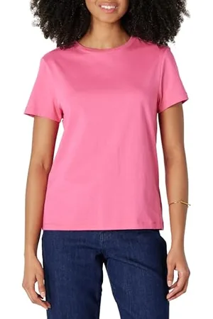Amazon Damen Regular-Fit-Kurzarm-T-Shirt mit Rundhalsausschnitt aus 100 % Baumwolle, , XXL