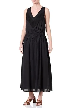 Pinko Damen Beginners Musselin Kleid mit Fransen Cocktailkleid, , 42