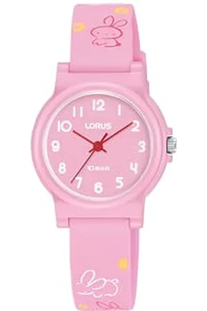 Lorus Mädchen Analog Quarz Uhr mit Silikon Armband RRX41JX9