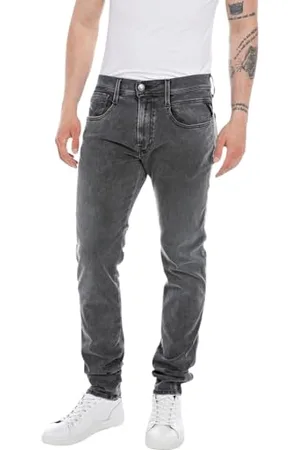 Replay Herren Jeans Anbass Slim-Fit Hyperflex Recycled mit Stretch, (Grau), 29W / 32L