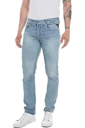 Replay Herren Jeans Grover Straight-Fit mit Comfort Stretch, (Blau), 38W / 34L