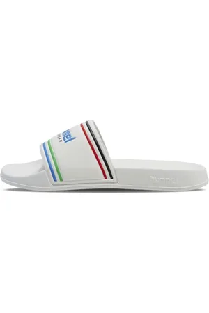 Hummel Unisex Pool RT Slide Sandal, White/Multicolor, 41 EU