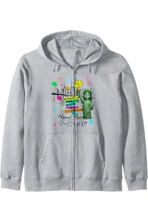 BAHAA New York City Baby Statue of Liberty Skyline Sketch Cartoon Kapuzenjacke