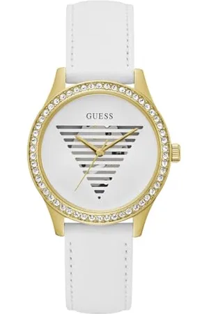 Guess Damen-Armbanduhr von Lady Idol, analog, Quarz, mit Lederarmband.