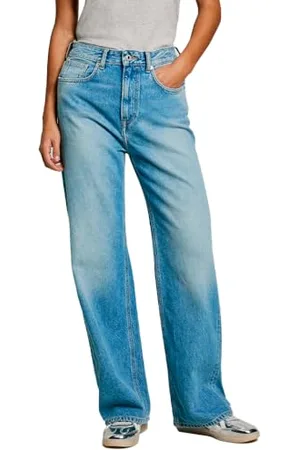 Pepe Jeans Damen Straight Uhw Jeans, Blau (Denim-Ms7), 32W x 28L