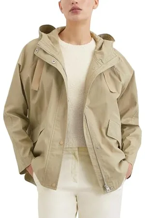 Marc O’ Polo Marc OߴPolo Damen Übergangsjacke mit Kapuze Relaxed Fit, Beige (Dusty Sand), 42