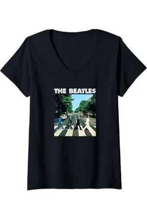 The Beatles Damen Die Beatles Crossing Abbey Road T-Shirt mit V-Ausschnitt