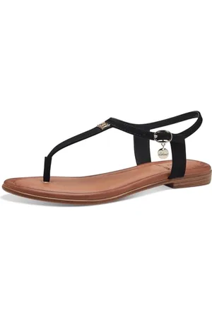 QS by s.Oliver Damen Zehentrenner mit verstellbarem Riemchen Vegan, (Black), 40 EU