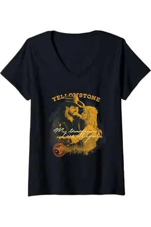 Yellowstone Damen Beth Dutton Rip Wheeler Meine Morgen T-Shirt mit V-Ausschnitt