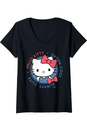Sanrio Damen Hello Kitty - Often Cool Always Cute T-Shirt mit V-Ausschnitt