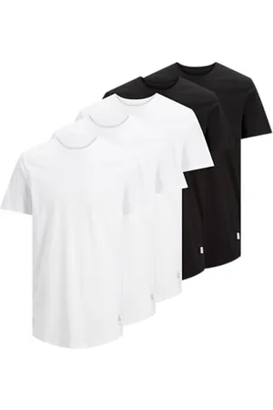 JACK & JONES Herren JJENOA Tee SS Crew Neck 5PK MP T-Shirt, Weiss, M