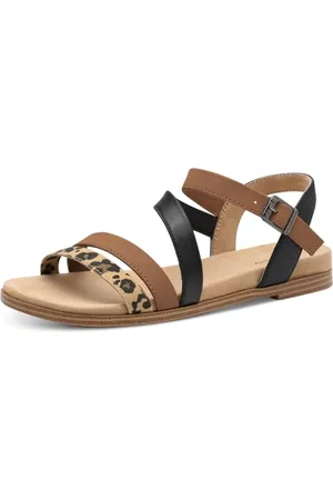 QS by s.Oliver Damen Sandalen flach Bequem Sommer, Mehrfarbig ( .), 37 EU