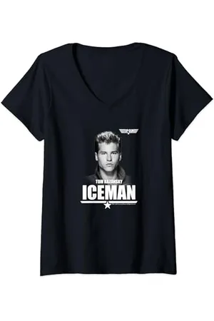 Top Gun Tom Kazansky The Iceman Portrait T-Shirt mit V-Ausschnitt