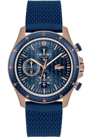 Lacoste Chronograph Quarz Uhr für Herren Kollektion NEO Heritage mit Blaues Silikonarmband - 2011253