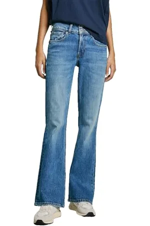 Pepe Jeans Damen Flare Mw Jeans, Blau (Denim-Ib5), 27 W/34 L