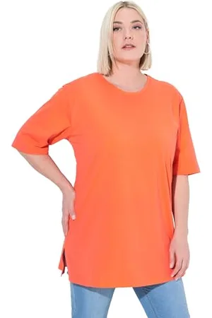 Ulla Popken Damen große Größen Übergrößen Plus Size T-Shirt, Rundhalsausschnitt, Relaxed, Halbarm