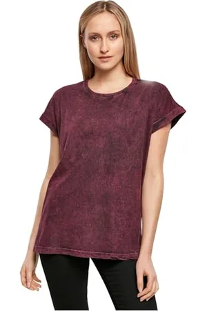 Build Your Brand Damen By053-ladies Acid Washed Extended Shoulder Tee T-Shirt, , M EU