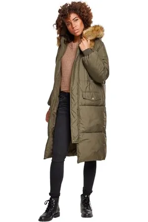 Urban classics Damen TB2382-Ladies Oversize Faux Fur Puffer Coat Jacke, , X-Small