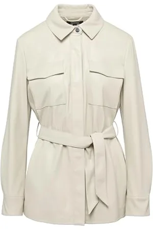 Comma, Overshirt mit Gürtel aus Fake Leather