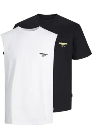 JACK & JONES Herren Jorbora Oversize Sl Mix 2pk Mp T-Shirt Und Tank Top Set, ,M