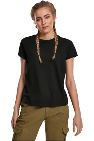 Urban classics Damen Ladies Basic Box Tee T-Shirt, Black, XL