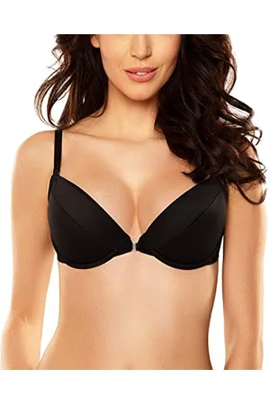 Vivisence Damen Push-Up BH Mit Transparente Trägern Rückenfreier Bügel BH Durchsichtigen Trägern Für Rückenfreies Kleid, BH Einlagen Push, ,75C