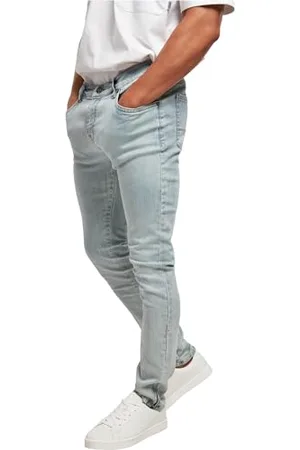 Urban classics Herren Slim Fit Zip Jeans Hose, Lighter Washed, 28W / 32L