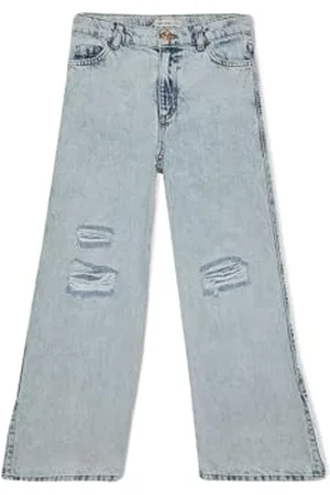 DeFacto Mädchen Jeans für Teenager - Trendige Mädchen Jeanshosen Cargohosen Wide Leg
