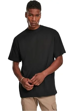 Build Your Brand Mens BY122-Premium Combed Jersey Loose T-Shirt, Black, L