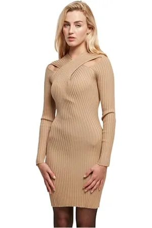 Urban classics Damen TB5445-Ladies Crossed Rib Knit Dress Kleid, , M