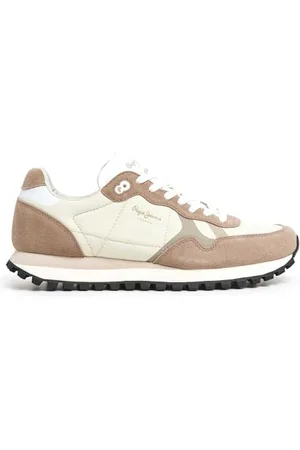 Pepe Jeans Herren Brit-On Print M Sneaker, Braun (Stone Beige), 9