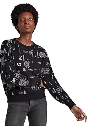 G-Star RAW Damen Cropped Loose Sweatshirt Allover