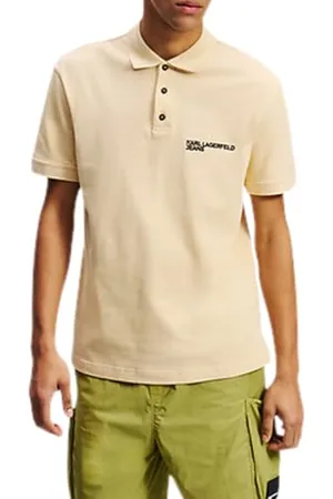 Karl Lagerfeld Regular Pique Polo, Men, Brown, Polo