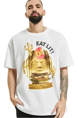 Mister Tee Unisex Eat Lit Oversize Tee L White