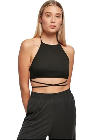 Urban classics Damen Ladies Rib Trapeze Cropped top T Shirt, , 5XL EU