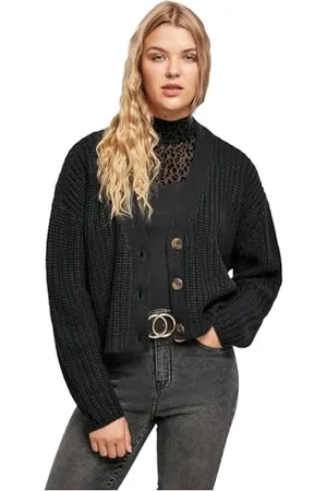 Urban classics Womens Ladies Oversized Cardigan Sweater, Black, 3XL