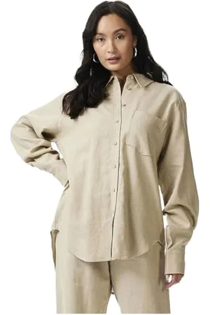 Y.A.S Y.A.S Damen FLAXY LS Linen Shirt NOOS Langarmbluse, , XXL