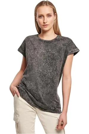 Build Your Brand Damen By053-ladies Acid Washed Extended Shoulder Tee T-Shirt, , XXL EU