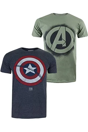 Marvel Herren Avengers Shield Pack B T-Shirt, , M (2er