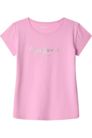 Pepe Jeans Mädchen Hana Glitter N T-Shirt, , 8 Jahre