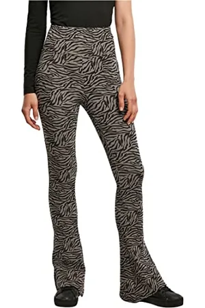 Urban classics Damen TB4515-Ladies High Waist Zebra Boot Cut Leggings, , M