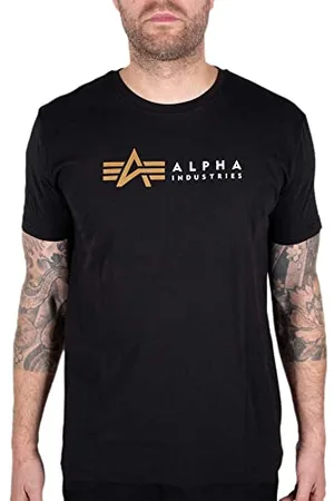 Alpha Industries Herren Alpha Label T-Shirt, Black, L