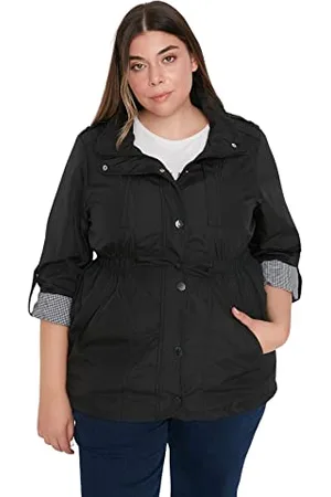 Trendyol Damen Dames grote maten regular effen geweven stof in trenchcoat Coat, , 42 EU