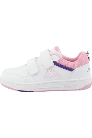 Kappa Sneaker Kinder, Farbe:White-Viola-Rose, Größe:25