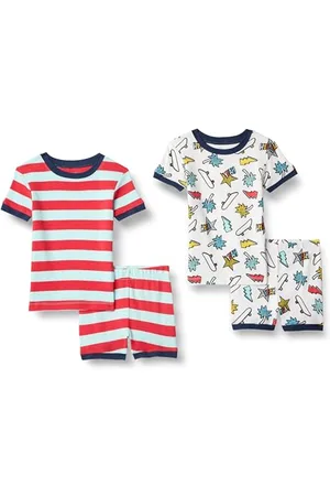 Amazon Unisex Kinder Eng anliegende Baumwoll-Schlafanzüge, , 6-7 Jahre