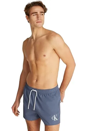 Calvin Klein Herren Badehose Short Drawstring mit Tunnelzug, Blau (Grisaille), L