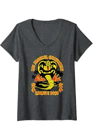 Cobra Kai Damen Karate-Dojo-Logo T-Shirt mit V-Ausschnitt