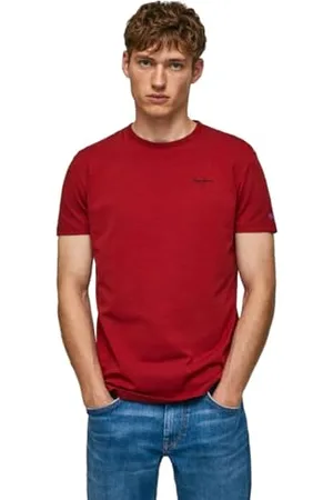 Pepe Jeans Herren Original Basic 3n T-Shirt, Rugby-Rot, M