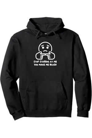 Shy Hör auf mich anzustarren Du machst mich nervös rot Pullover Hoodie