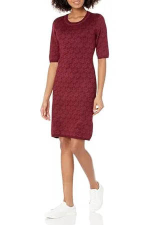 DKNY Damen Logo Intarsia Sweater Dress Kleid, , Mittel